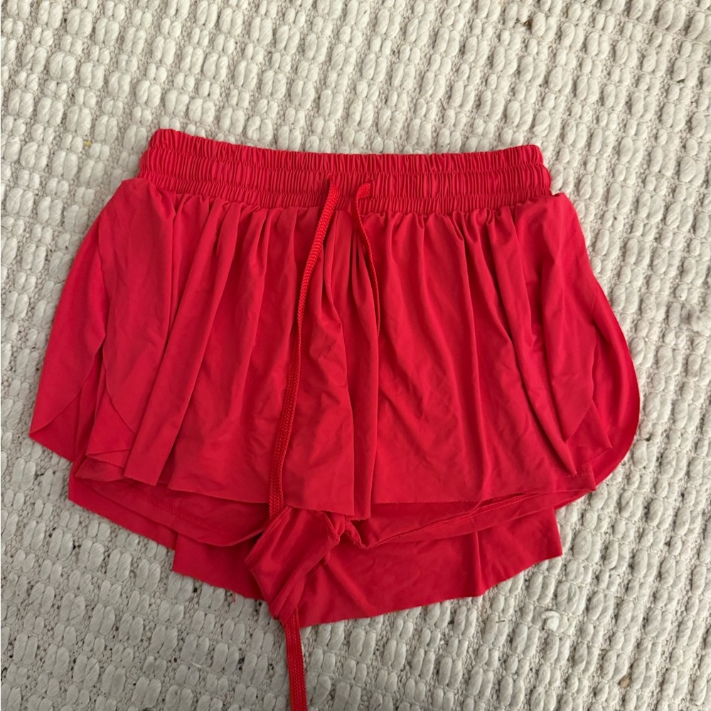 Women's Red Athletic Shorts